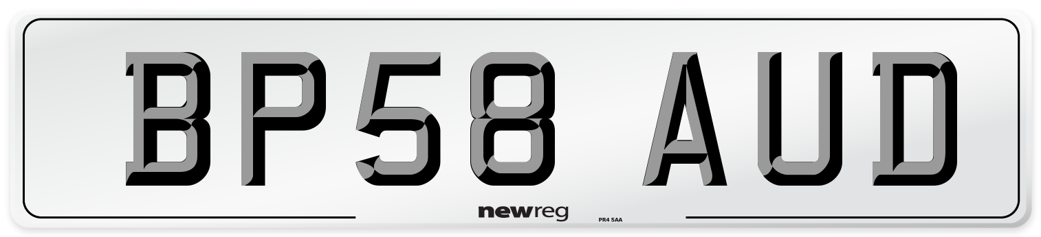 BP58 AUD Number Plate from New Reg